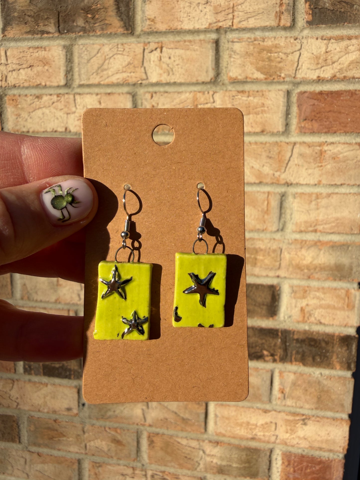 Neon Star Earrings