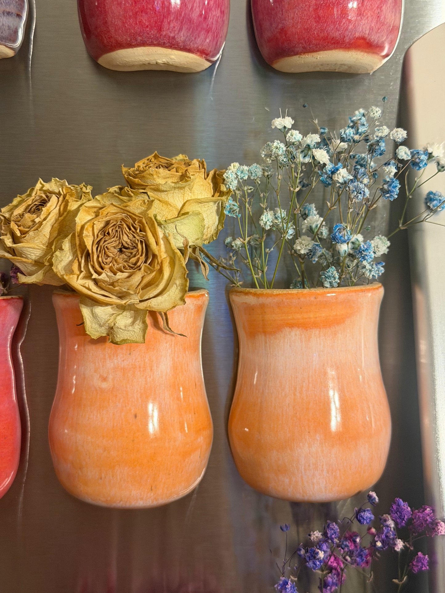 Sun Washed Peach Mini Vases