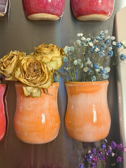 Sun Washed Peach Mini Vases