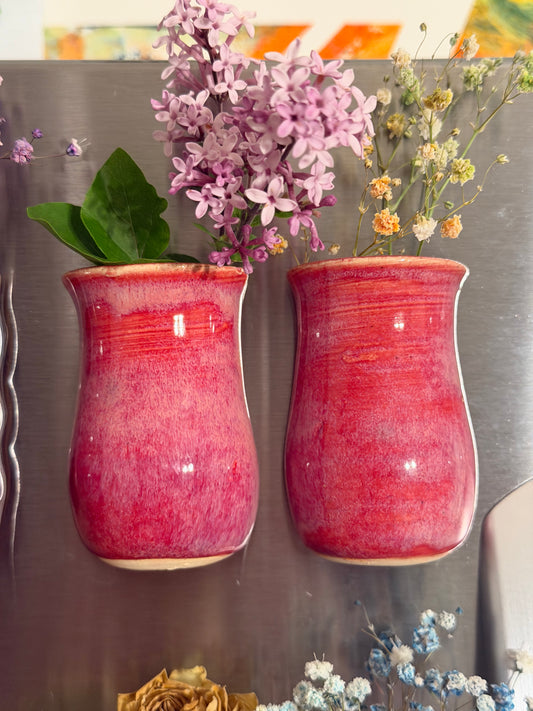 Raspberry Drift Mini Vases