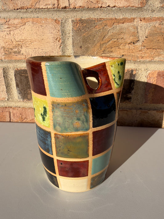 Checkered Straw Cup
