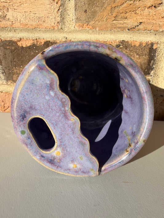 Purple Drip Floral Travel Mug