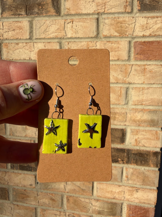 Neon Star Earrings